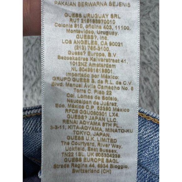 Guess Mens Slim Tapered Jeans Size 31 Y2K Distress Comfort Light Blue Denim - Picture 11 of 16